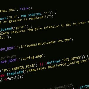 A close-up view of PHP code displayed on a computer screen, highlighting programming and development concepts.